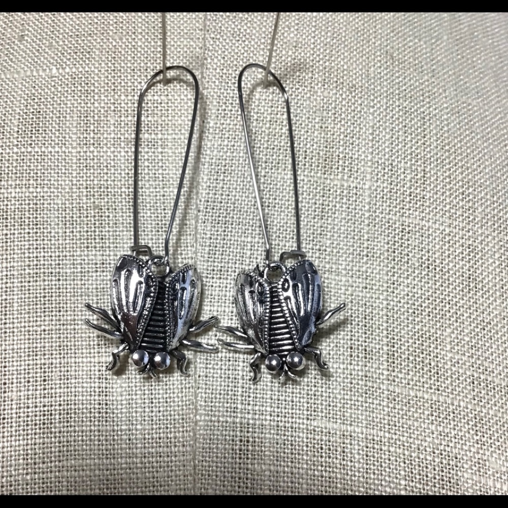 Fly Bug Insect Earrings Dangle Hook